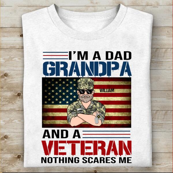 I'm A U.S. Veteran Personalized T-shirt For Dad Papa Grandpa    copy