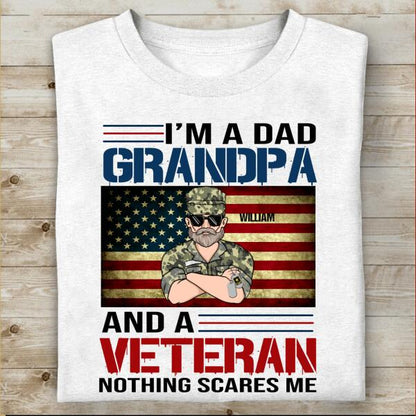 I'm A U.S. Veteran Personalized T-shirt For Dad Papa Grandpa    copy