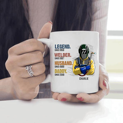 Welder, Husband, Daddy and Legend Personalized T-shirt, Best Gift For Father