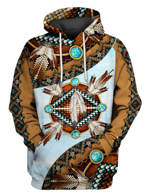 Mandala Brown Native American 3D All Over Printed Unisex Shirts