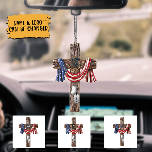 Jesus Veteran Car Hanging Ornament On The Car Special Gift For Friends Dad Papa Grandpa