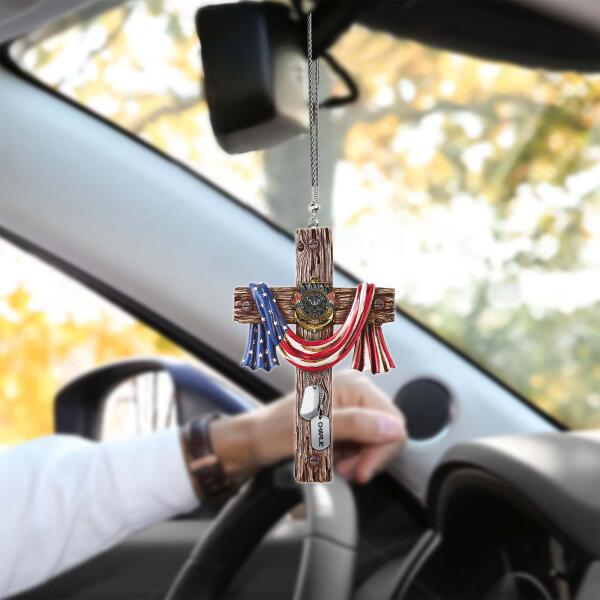 Jesus Veteran Car Hanging Ornament On The Car Special Gift For Friends Dad Papa Grandpa