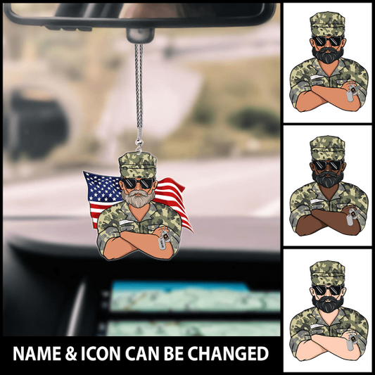 Veterans Car Hanging Ornament On The Car Special Gift For Dad, Grandpa Veterans