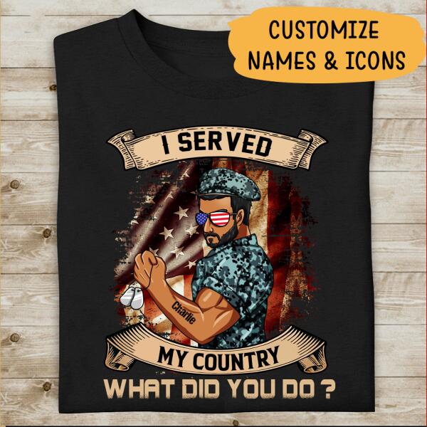 I Served My Country What Did You Do Personalized T-shirt, Best Gift For Dad, Papa, Grandpa Veterans