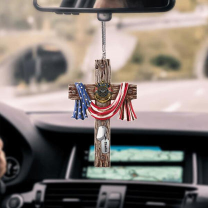 Jesus Veteran Car Hanging Ornament On The Car Special Gift For Friends Dad Papa Grandpa