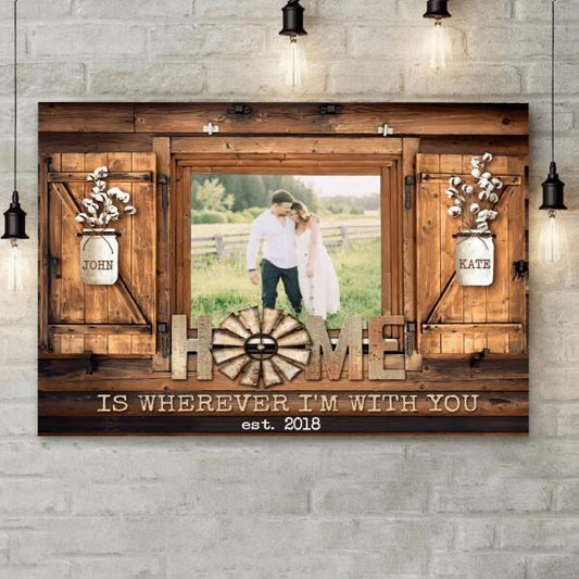 Custom Canvas Prints Wedding Anniversary Gifts Personalized Photo Gifts Home Is Wherever I’m With You