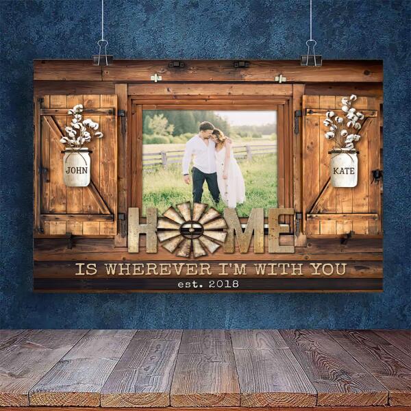 Custom Canvas Prints Wedding Anniversary Gifts Personalized Photo Gifts Home Is Wherever I’m With You