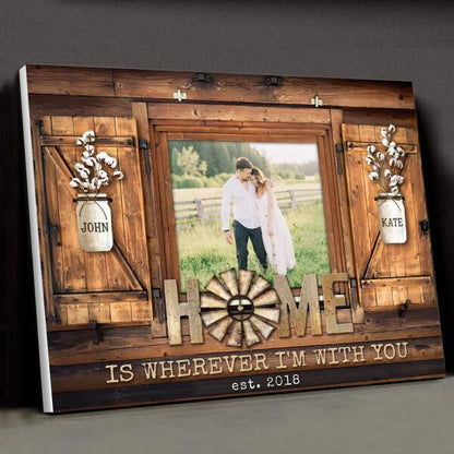 Custom Canvas Prints Wedding Anniversary Gifts Personalized Photo Gifts Home Is Wherever I’m With You