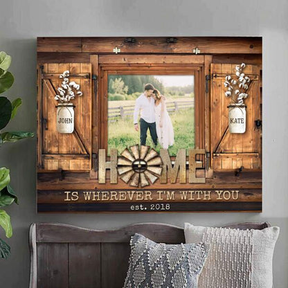 Custom Canvas Prints Wedding Anniversary Gifts Personalized Photo Gifts Home Is Wherever I’m With You