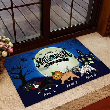Happy Halloween Trick Or Treat Personalized Welcome Doormat, Best Gifts For Halloween Home Decoration