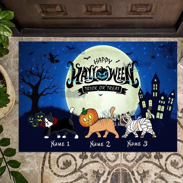 Happy Halloween Trick Or Treat Personalized Welcome Doormat, Best Gifts For Halloween Home Decoration