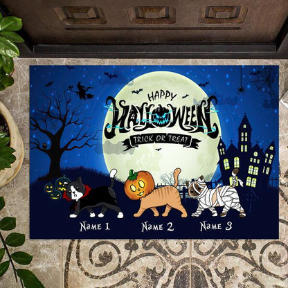 Happy Halloween Trick Or Treat Personalized Welcome Doormat, Best Gifts For Halloween Home Decoration
