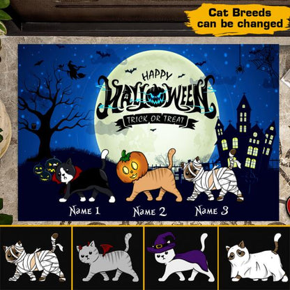 Happy Halloween Trick Or Treat Personalized Welcome Doormat, Best Gifts For Halloween Home Decoration