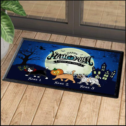 Happy Halloween Trick Or Treat Personalized Welcome Doormat, Best Gifts For Halloween Home Decoration
