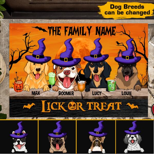 Happy Halloween Lick Or Treat Customized Doormat, Best Gift For Halloween Home Decoration