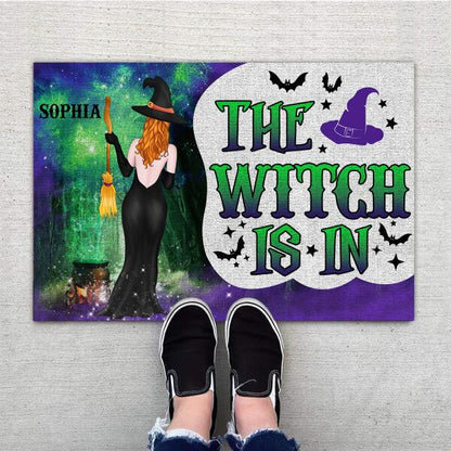 Witch Is In Custom Doormat, Best Gift For Halloween Decorations Indoor