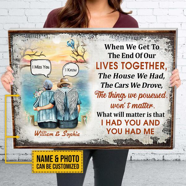 Customized Family Old Couple When We Get To The End Of Our Lives Together Custom Canvas, Best Gifts For Couple Wall Art, Couple Gift