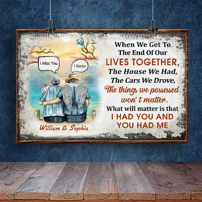 Customized Family Old Couple When We Get To The End Of Our Lives Together Custom Canvas, Best Gifts For Couple Wall Art, Couple Gift