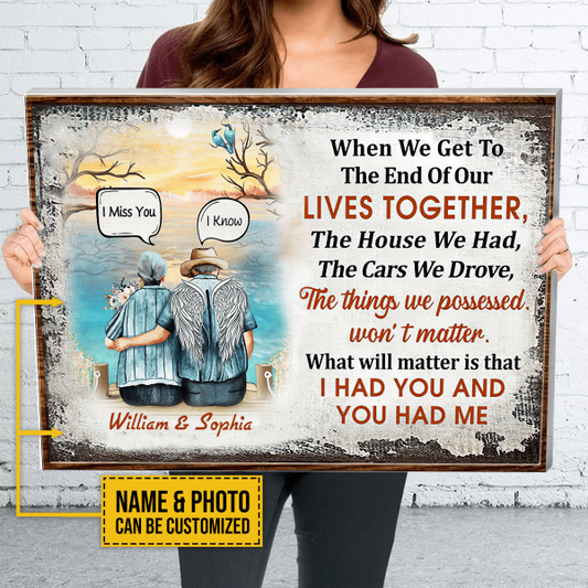 Customized Family Old Couple When We Get To The End Of Our Lives Together Custom Canvas, Best Gifts For Couple Wall Art, Couple Gift