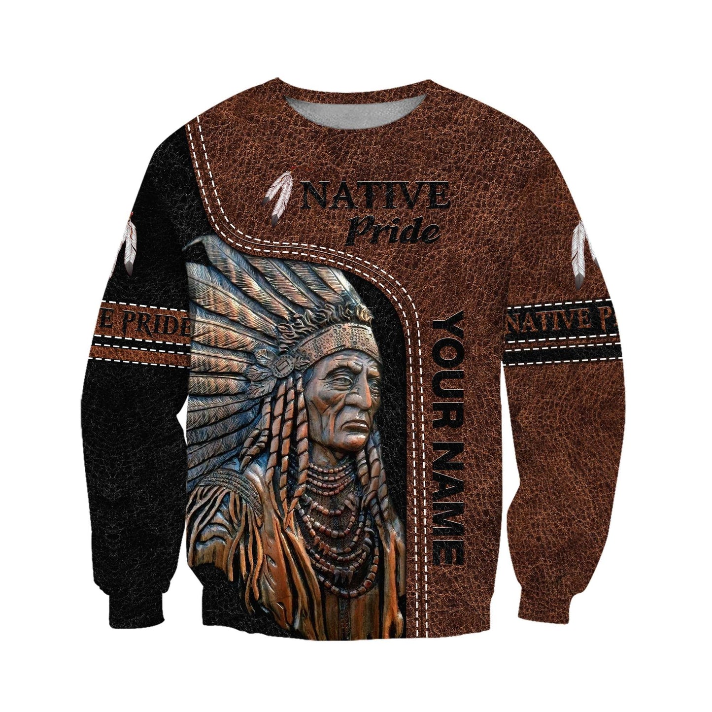 Customize Name Native American 3D All Over Printed Combo Sweater + Sweatpant