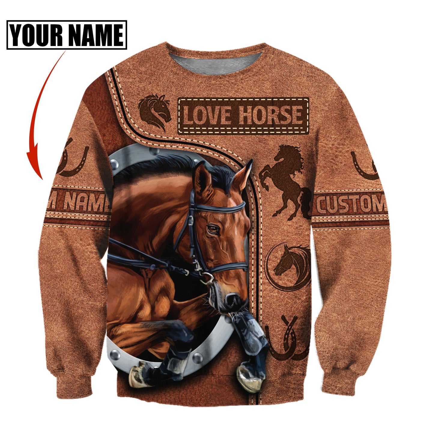 Customize Name Horse 3D All Over Printed Unisex Shirt