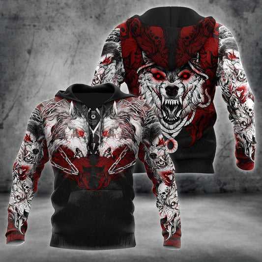 Wolf Tattoo 3D All Over Printed Unisex Shirt No 05