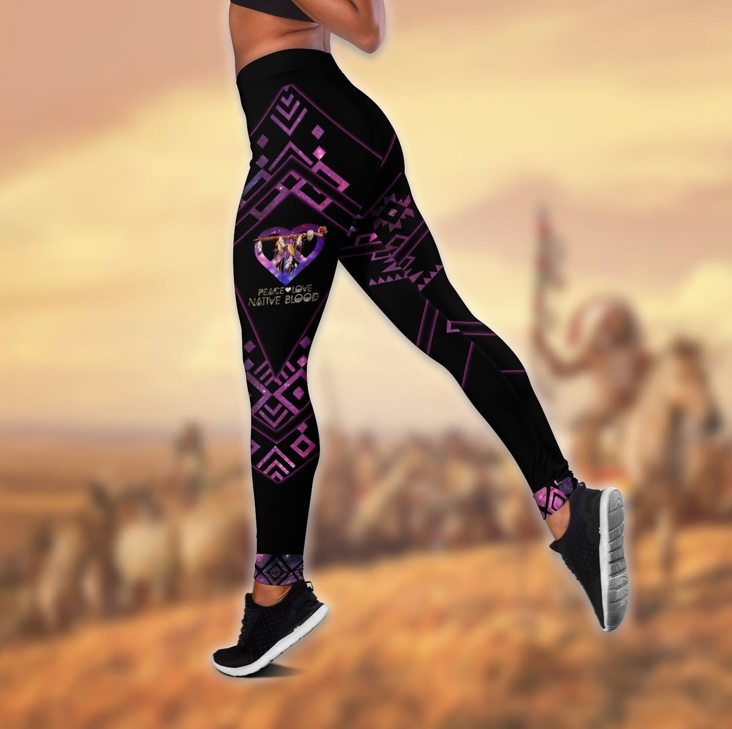 Native American 3D All Over Printed Legging + Hollow Tank