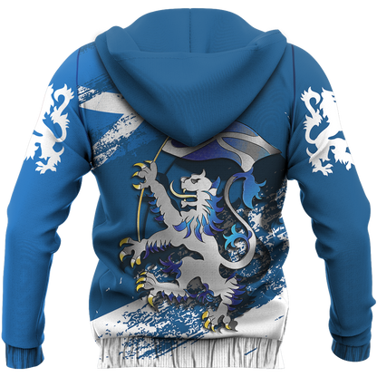 Scottish Rampant Lion Holding The Flag Hoodie HD1236-Apparel-PL8386-Hoodie-S-Vibe Cosy™