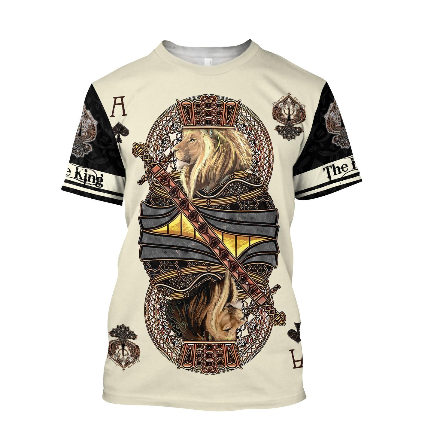 Summer Collection - Lion Ace Spade 3D All Over Printed Unisex Shirts