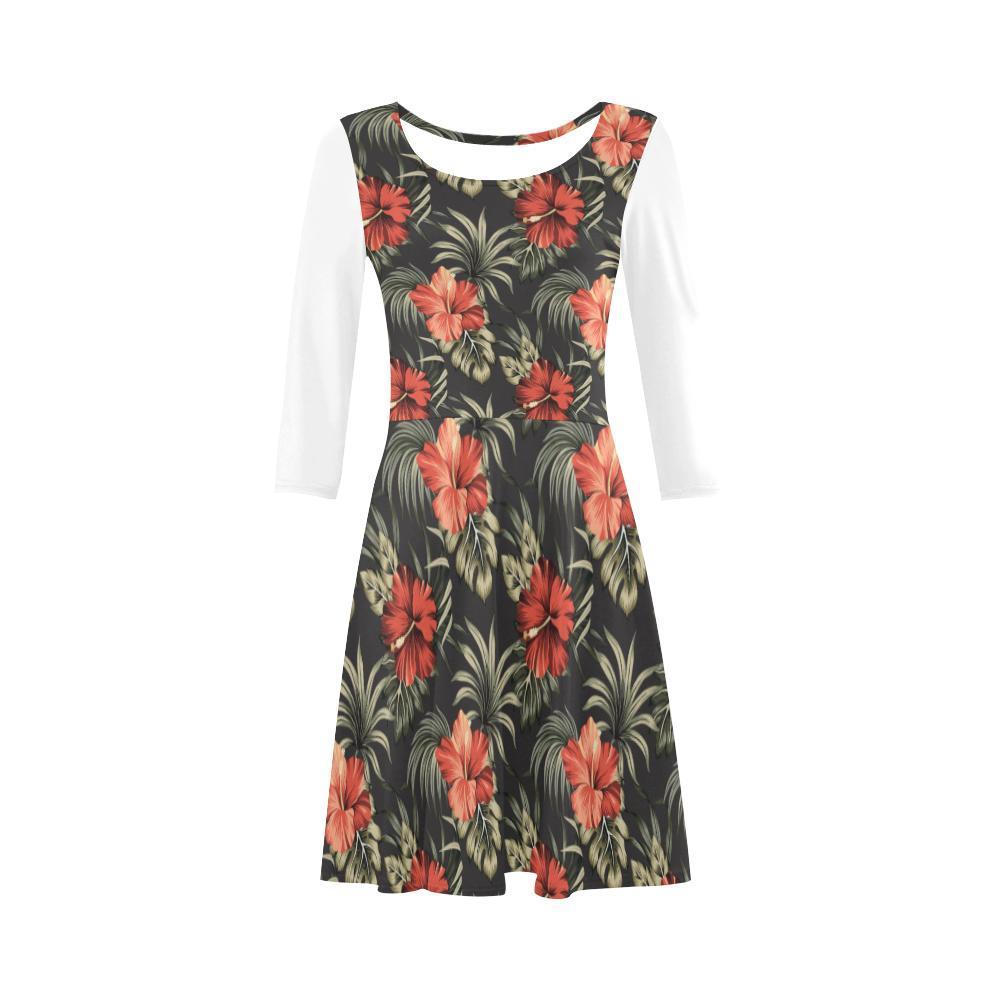 Hibiscus Sundress 02 - AH-SLEEVE SUNDRESSES-e-joyer-XS-White-Sundress-Vibe Cosy™