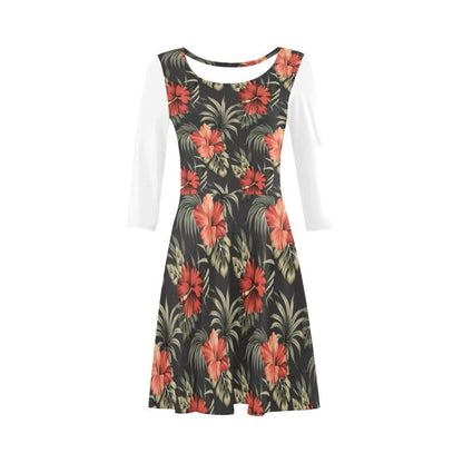 Hibiscus Sundress 02 - AH-SLEEVE SUNDRESSES-e-joyer-XS-White-Sundress-Vibe Cosy™