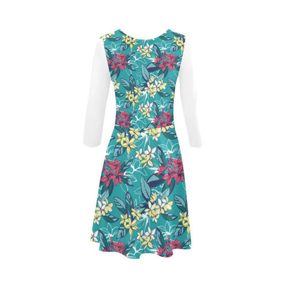 Plumeria Sundress 01 - AH-SLEEVE SUNDRESSES-e-joyer-XS-White-Sundress-Vibe Cosy™