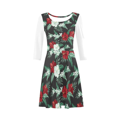 Hibiscus Sundress 07 - AH-SLEEVE SUNDRESSES-e-joyer-XS-White-Sundress-Vibe Cosy™