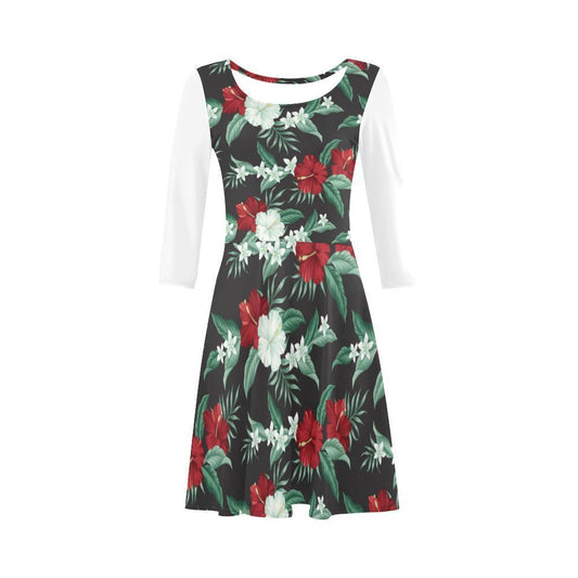 Hibiscus Sundress 07 - AH-SLEEVE SUNDRESSES-e-joyer-XS-White-Sundress-Vibe Cosy™