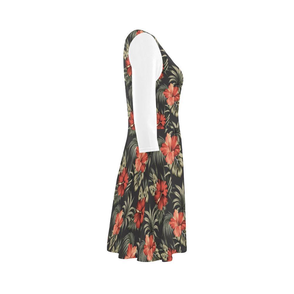 Hibiscus Sundress 02 - AH-SLEEVE SUNDRESSES-e-joyer-XS-White-Sundress-Vibe Cosy™