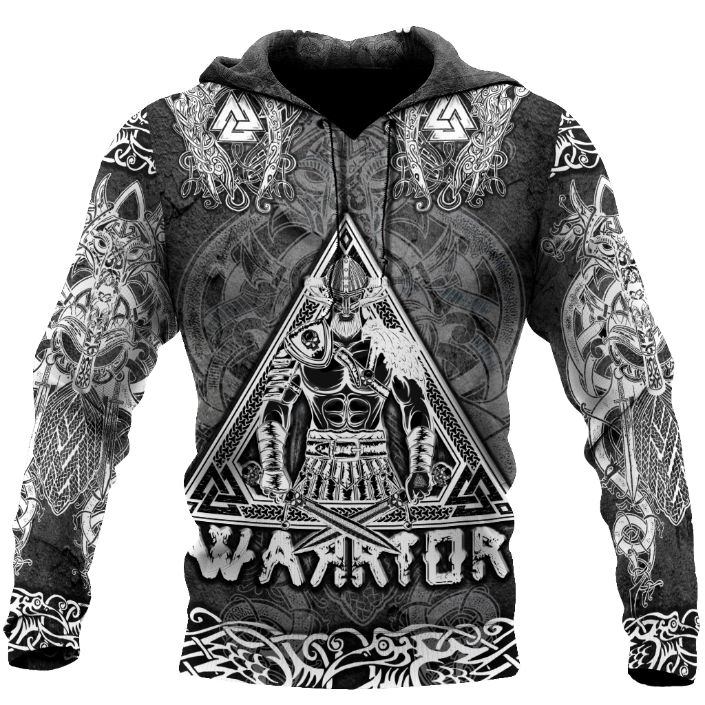 Viking Warriors tattoos 3D all over printed for man and women-Apparel-PL8386-Hoodie-S-Vibe Cosy™