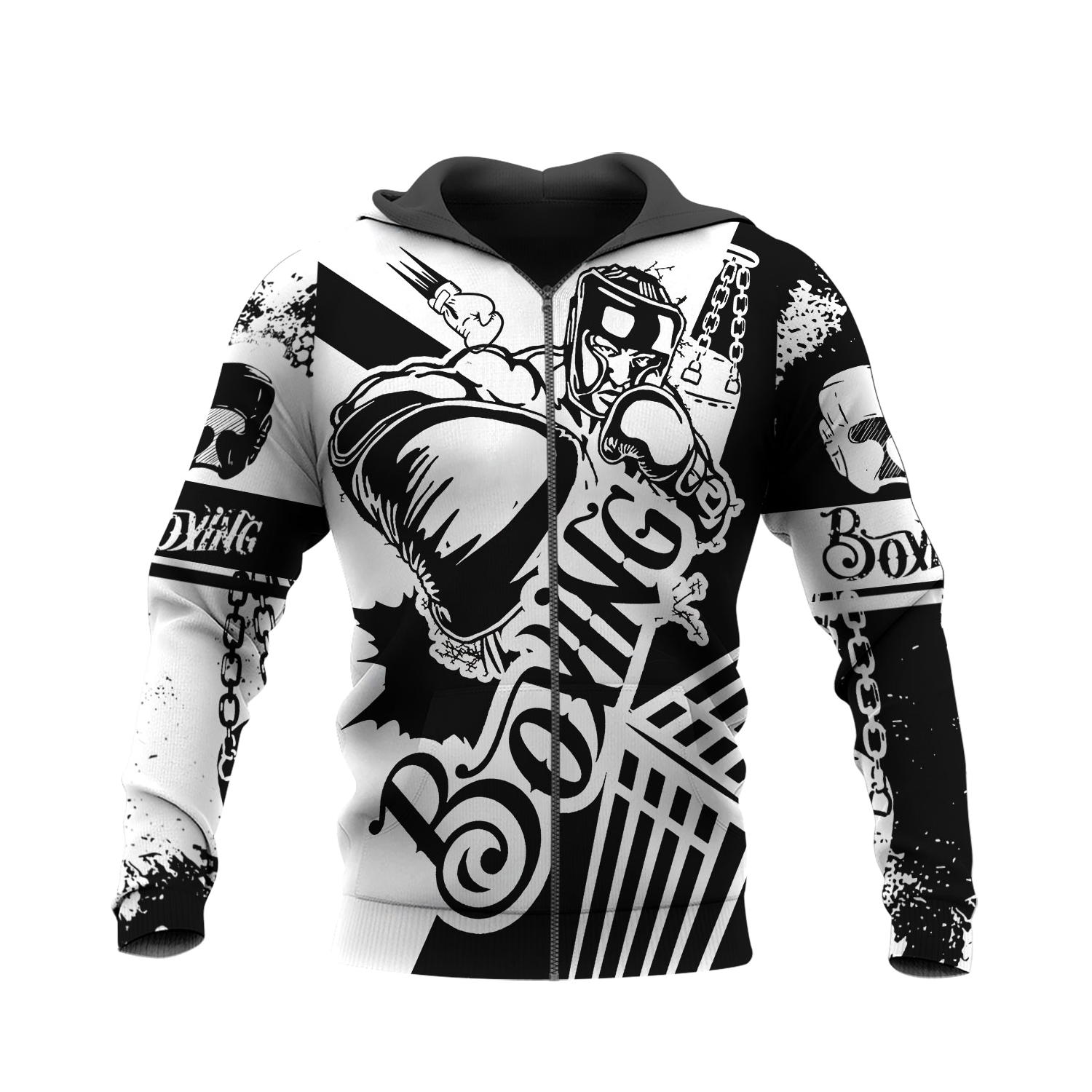 Art Boxing 3D Printed ML-Apparel-ML-Zipped Hoodie-S-Vibe Cosy™