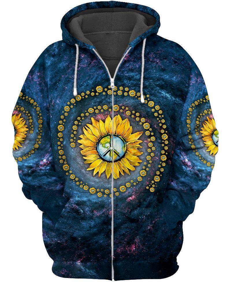 Hippie Storm Sunflower 3D All Over Printed Unisex Shirts