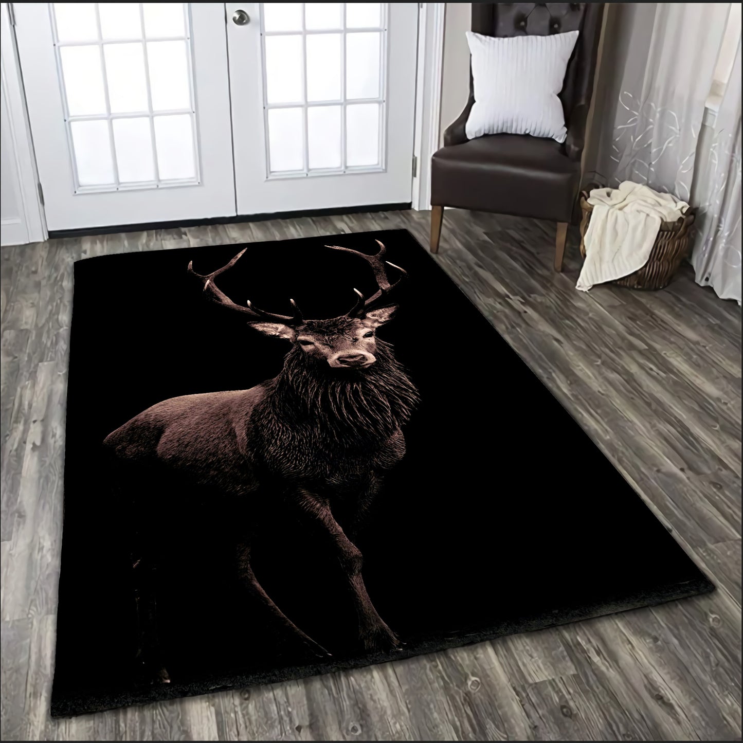 Alone Beautiful Deer Combo Rug