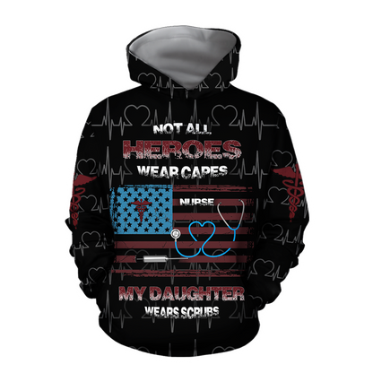 All Over Printed My Daughter Is A Nurse Hoodie DA140920201-MEI