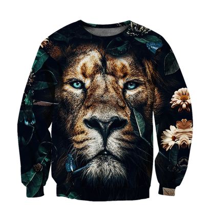 Nature Lion Over Printed Hoodie