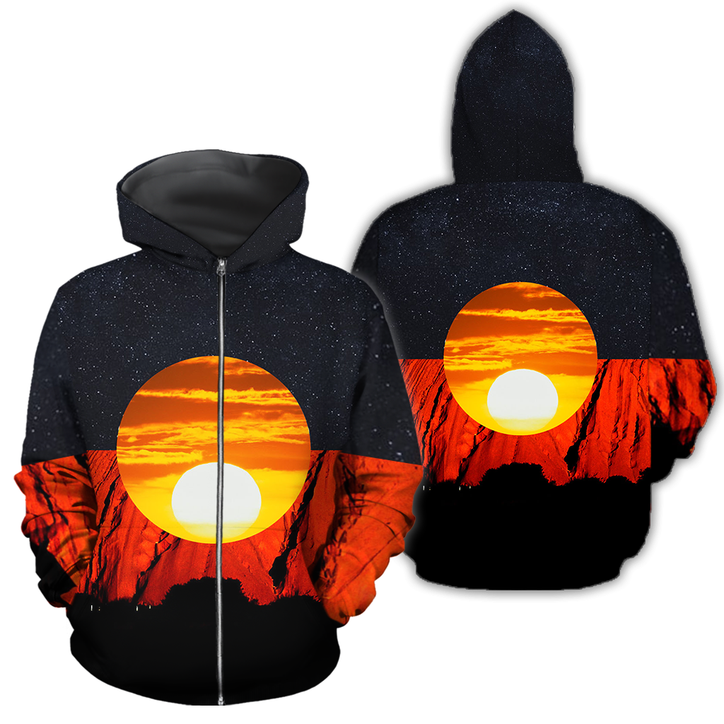 Australia Aborigina Flag 3D All Over Printed Hoodie Shirts MP040401-Apparel-MP-Zipped Hoodie-S-Vibe Cosy™