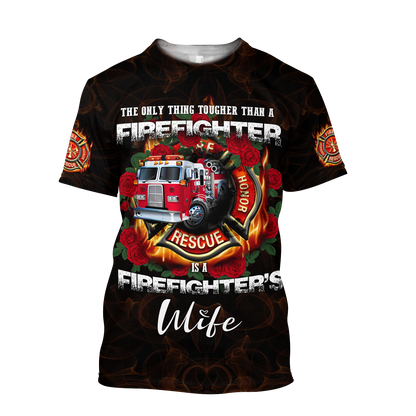 All Over Printed Firefighter's Wife Hoodie MEI
