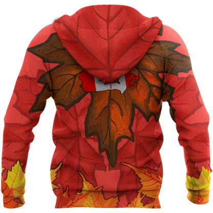 Canada Maple Leaf Autumn Hoodie-HHT08072008-Apparel-PL8386-Hoodie-S-Vibe Cosy™