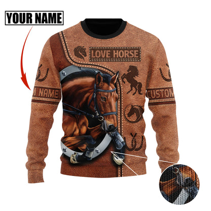 Customize Name Horse 3D All Over Printed Unisex Shirt