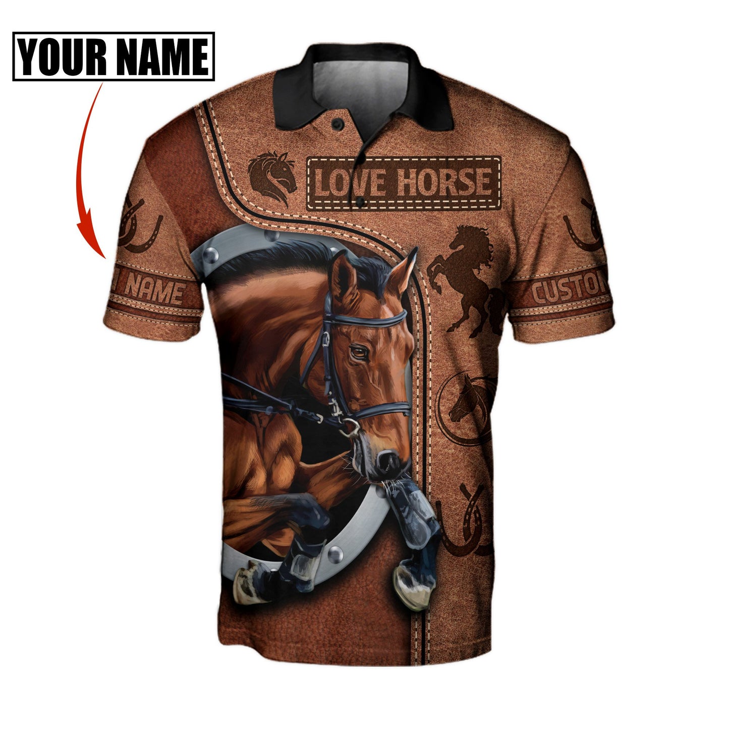 Customize Name Horse 3D All Over Printed Unisex Shirt