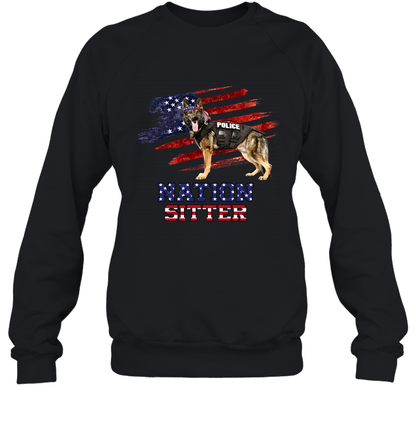 Nation Sitter Police Dog Pi261201-Apparel-Amsbk-Sweatshirt-Black-S-Vibe Cosy™