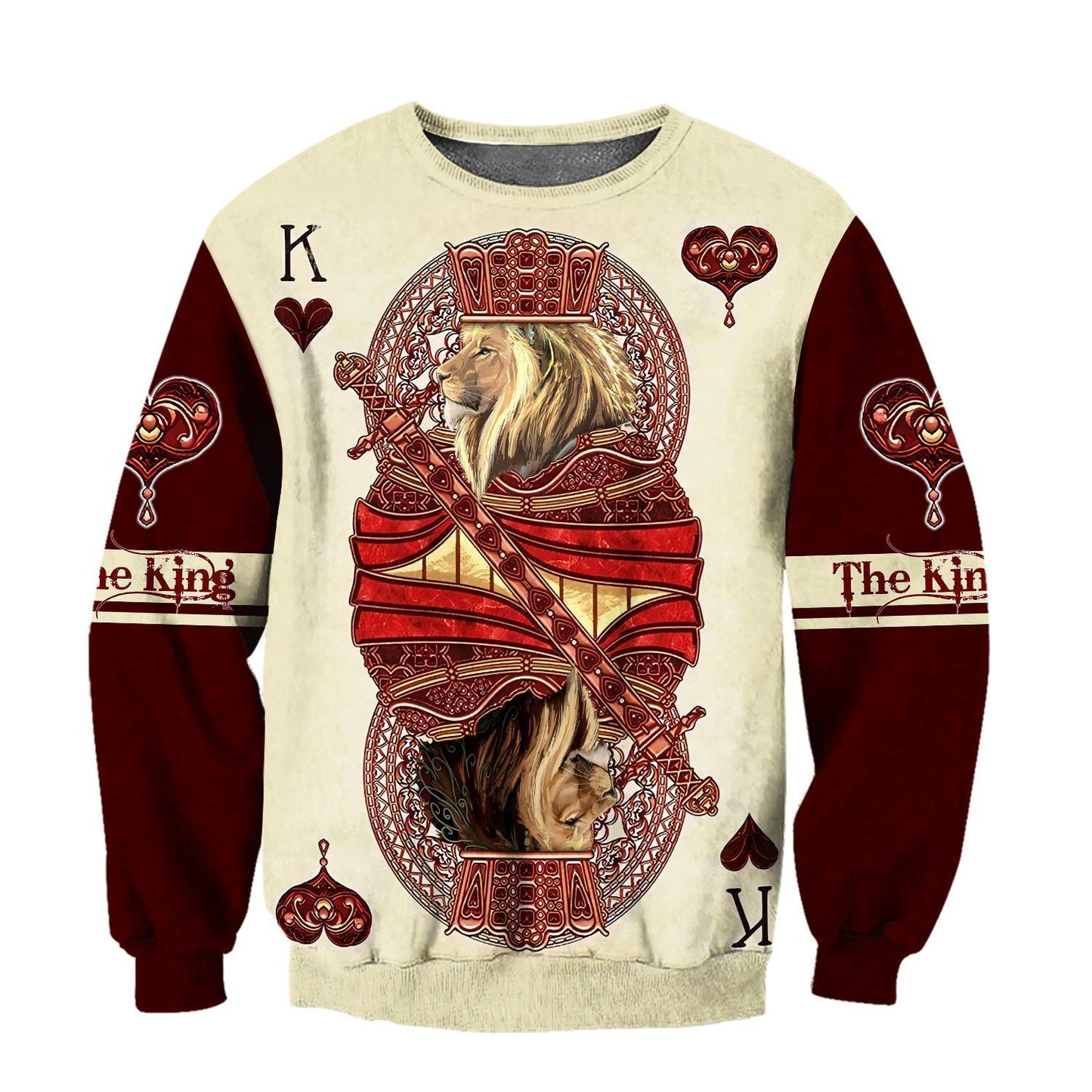 King Hearts Lion Poker 3D All Over Printed Combo Sweater + Sweatpant