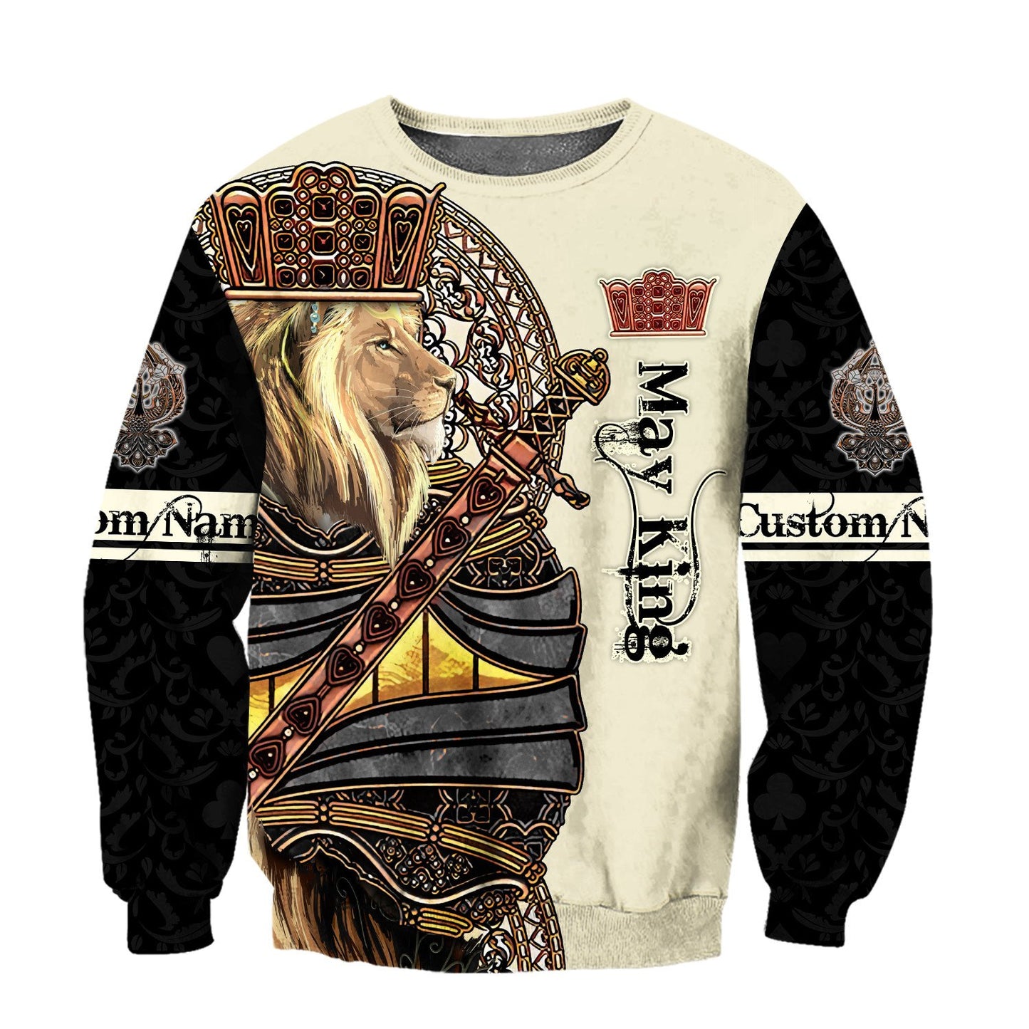 Custom Name May King Lion 3D All Over Printed Unisex Shirts