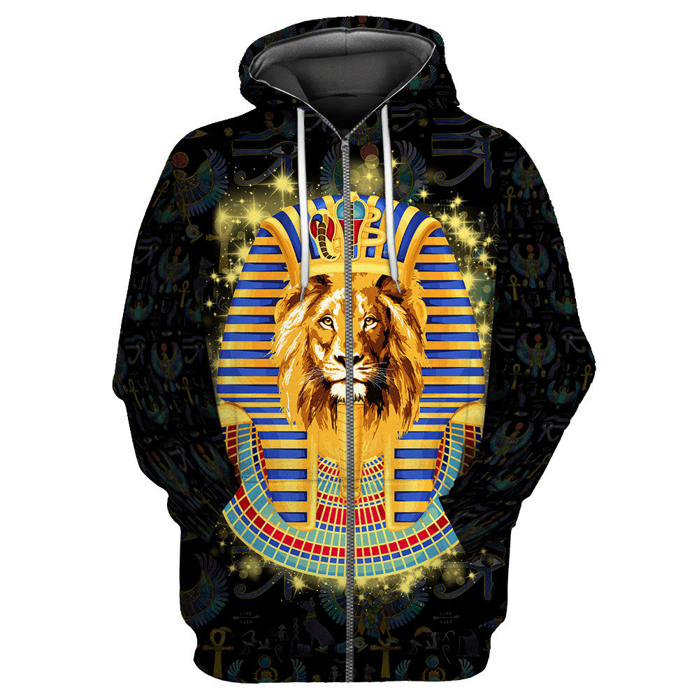 Lion Pharaoh 3D All Over Printed Unisex Shirts